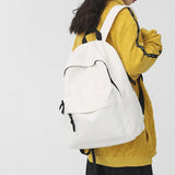 Solid Woman School Backpack Man College Student Travel Rucksack Schoolbag