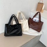Solid Women Bags Underarm Shoulder Top-handle Bag Totes PU Leather