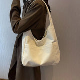 Women Canvas Shoulder Tote Bags Casual Hasp Handbags Armpit Bag