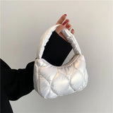 Plaid Down Bags Autumn Winter Cotton Jacket Purse Tote Bag
