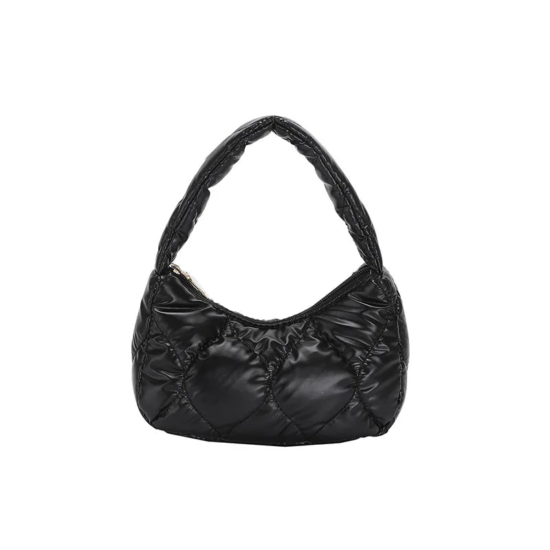 Plaid Down Bags Autumn Winter Cotton Jacket Purse Tote Bag
