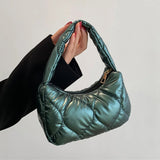 Plaid Down Bags Autumn Winter Cotton Jacket Purse Tote Bag
