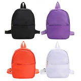 Solid Women Nylon Backpack Teenage Girl Shoulder Travel School Bag