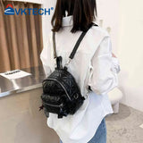 Stylish Women PU Leather Backpack School Travel Bags Lady Shoulder Crossbody Bag