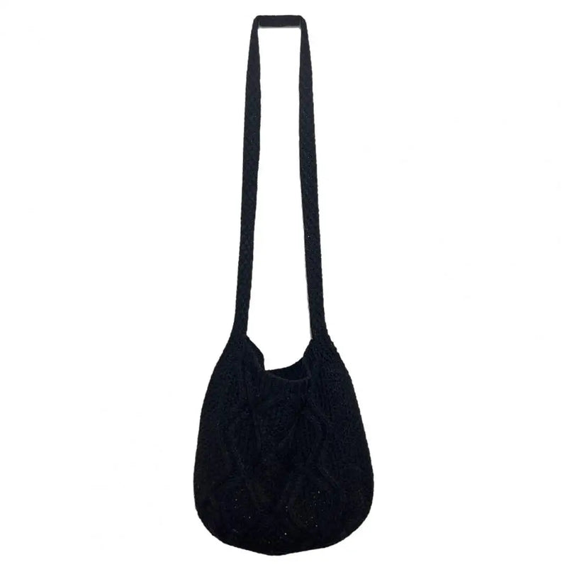 Vintage Knitting Tote Bag Crochet Large Capacity Shopping Bag