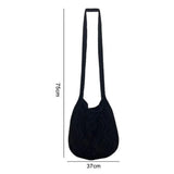 Vintage Knitting Tote Bag Crochet Large Capacity Shopping Bag