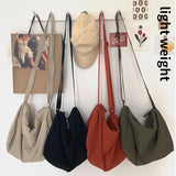 Soft Nylon Messenger Bag for Women Girls Retro Portable Travel Tote Handbag