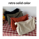 Soft Nylon Messenger Bag for Women Girls Retro Portable Travel Tote Handbag