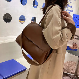 Solid Women's Shoulder Bag Large Capacity Tote Bag