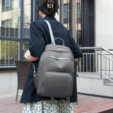 Solid Women's Backpack Large Capacity Travel Girls School Bags