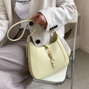 Solid Women's Shoulder Bag Pu Leather Female Handbag for Summer Travel