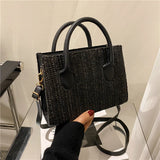 Solid Small Square Bag for Girl Women's Shoulder Bag