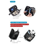 Solid Zipper Leather Key Bag Multi-function Key Case Unisex