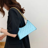 Plaid PU Leather Ladies Shoulder Bag Chain Handbag