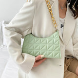 Plaid PU Leather Ladies Shoulder Bag Chain Handbag
