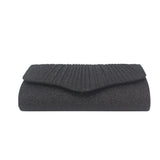 Ruched Evening Bags Leather Clutches Envelope Bags With Chain Shoulder Bags