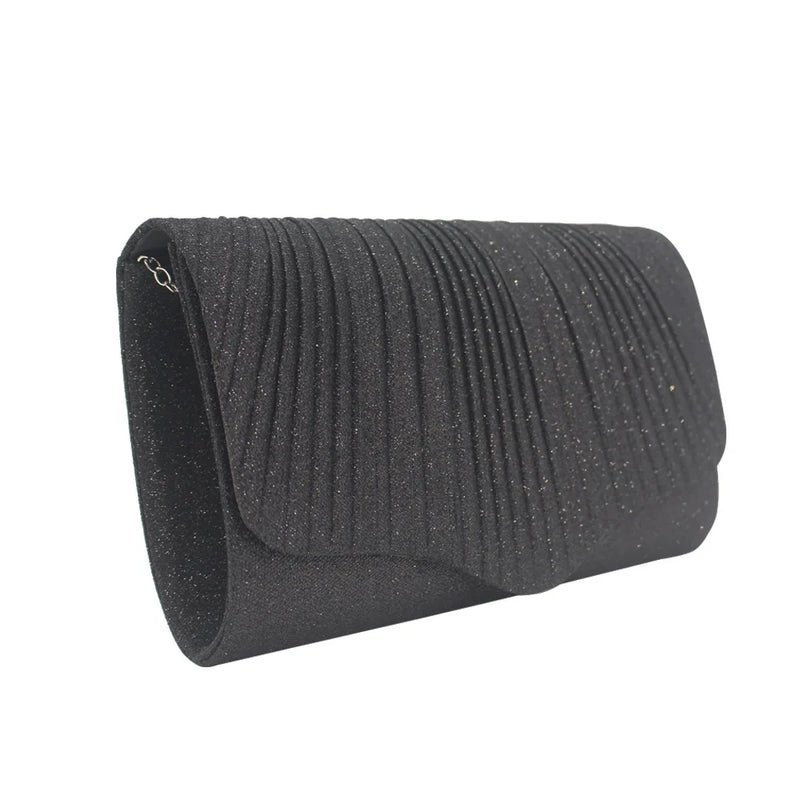 Ruched Evening Bags Leather Clutches Envelope Bags With Chain Shoulder Bags