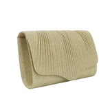 Ruched Evening Bags Leather Clutches Envelope Bags With Chain Shoulder Bags
