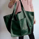 European American Style Leather Shoulder Bag for Women