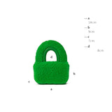 Solid Faux Wool Mini Shoulder Messenger Bag Waist Pack Lady Purse