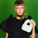 Solid Faux Wool Mini Shoulder Messenger Bag Waist Pack Lady Purse