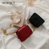 Retro Small Crossbody Purse Solid Flip Shoulder Totes Chain Flap Ladies