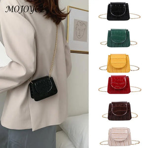 Retro Small Crossbody Purse Solid Flip Shoulder Totes Chain Flap Ladies