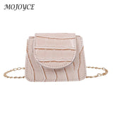Retro Small Crossbody Purse Solid Flip Shoulder Totes Chain Flap Ladies