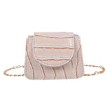 Retro Small Crossbody Purse Solid Flip Shoulder Totes Chain Flap Ladies