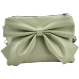 Solid Leather Handbags Detachable Bag Bow Tie Women's Bag