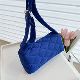 Green Shoulder Bag Rhombus Embroidered Canvas Messenger Bag