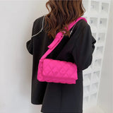 Green Shoulder Bag Rhombus Embroidered Canvas Messenger Bag