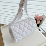 Green Shoulder Bag Rhombus Embroidered Canvas Messenger Bag