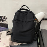 Solid High Canvas School Backpack Vintage Travel Book Bag