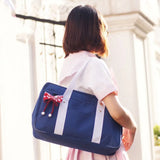 Solid Japanese Handbags Oxford Travel Bag Square Unisex Shoulder Bags