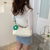 Solid Lingge Underarm Bag Women's Style Dumpling Bag