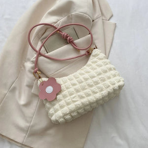 Solid Lingge Underarm Bag Women's Style Dumpling Bag