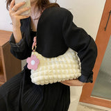 Solid Lingge Underarm Bag Women's Style Dumpling Bag