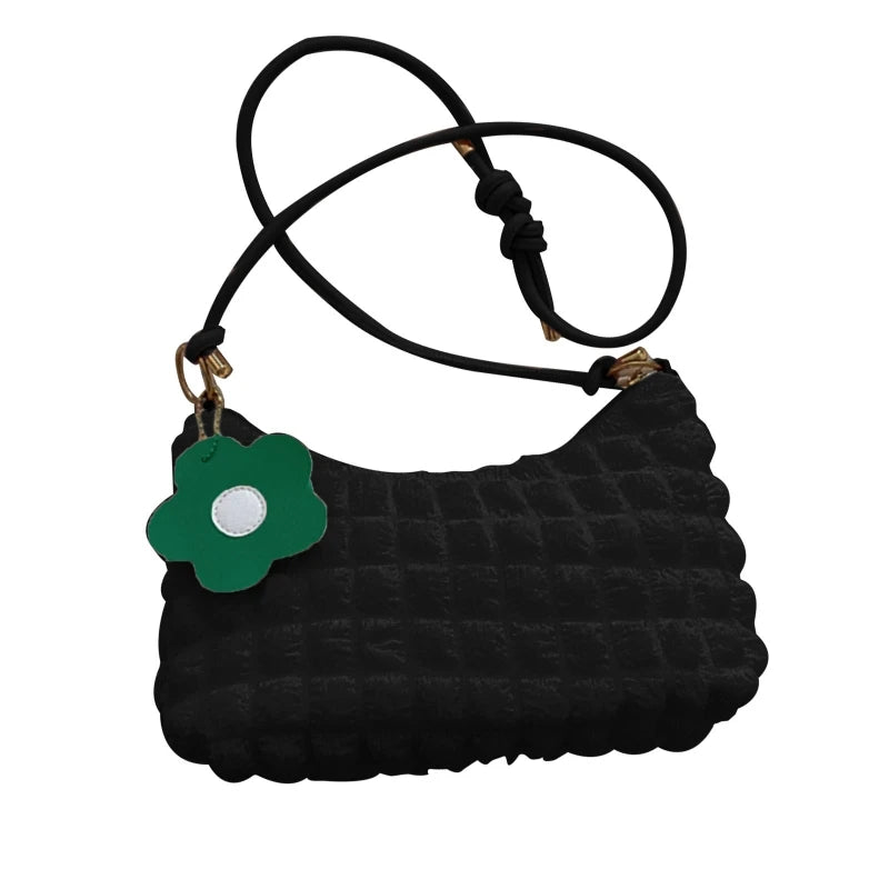 Solid Lingge Underarm Bag Women's Style Dumpling Bag