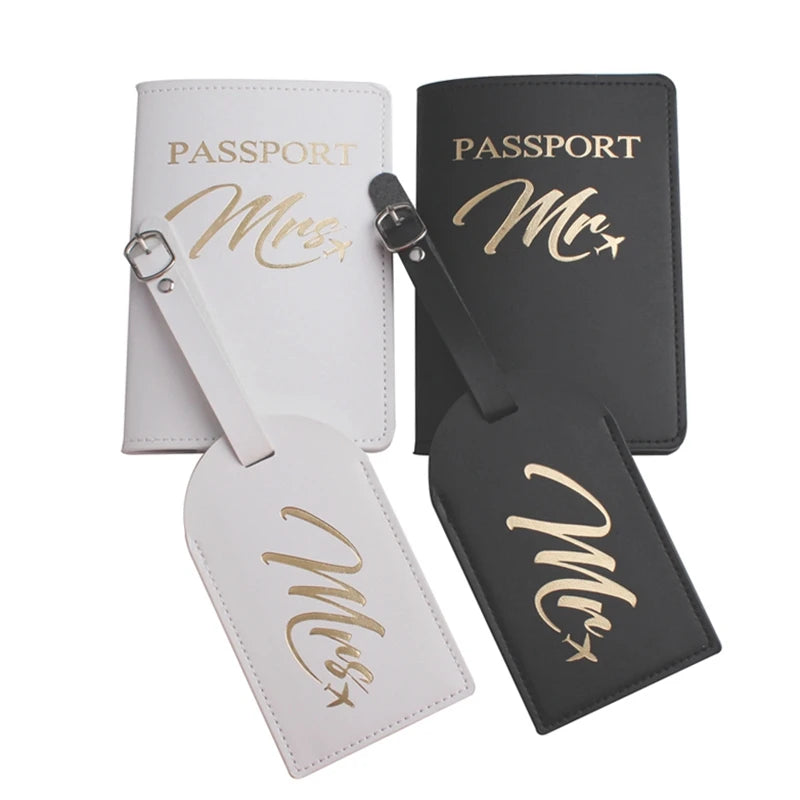 Personalized MR MRS Passport Cover Set