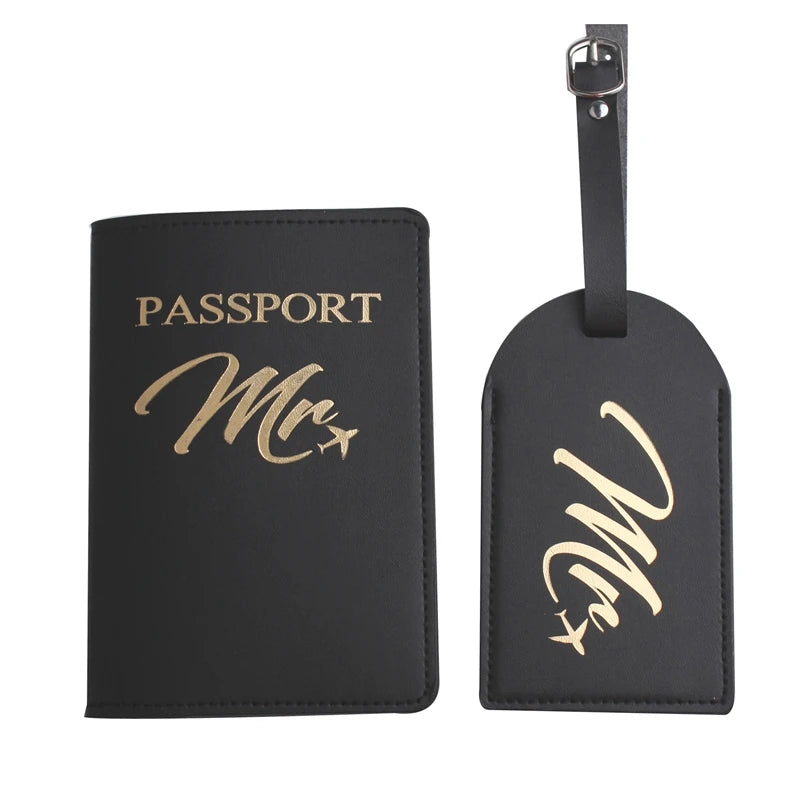Personalized MR MRS Passport Cover Set