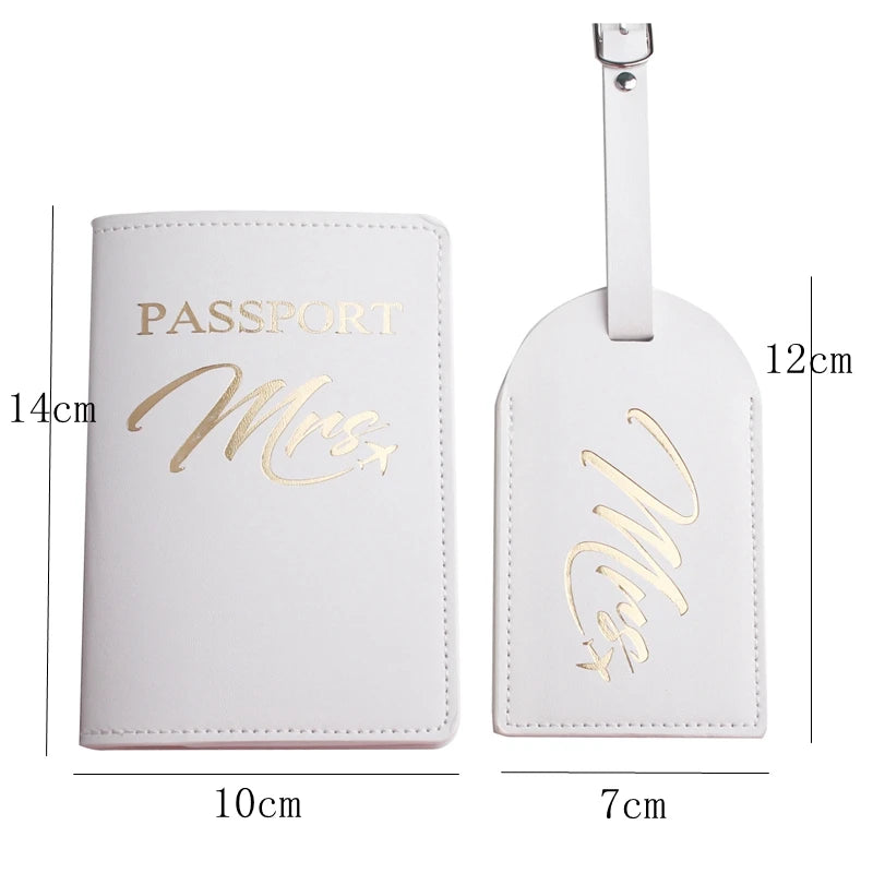 Personalized MR MRS Passport Cover Set