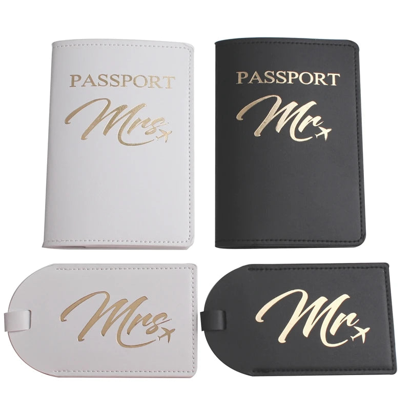 Personalized MR MRS Passport Cover Set