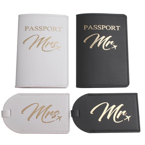 Personalized MR MRS Passport Cover Set