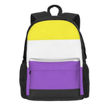 Non-Binary Pride Flag Backpack Schoolbag Anime Backpack