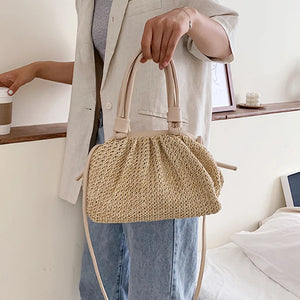 Stylish One-Shoulder Shell Bag Women's Straw Crossbody Bag