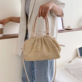 Stylish One-Shoulder Shell Bag Women's Straw Crossbody Bag