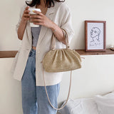 Stylish One-Shoulder Shell Bag Women's Straw Crossbody Bag