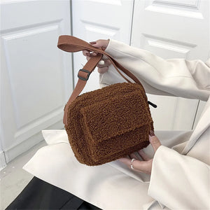 Fluffy Fur Small Sling Bag Women Winter Hip Pouch
