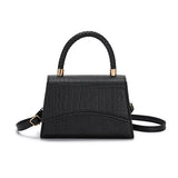 Women's Solid PU Leather Shoulder Bag Top Handle Crossbody Bag